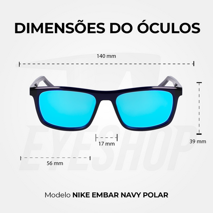 Óculos de Sol Nike Embar FV2409 Navy / Polar Blue Mirror Polarized