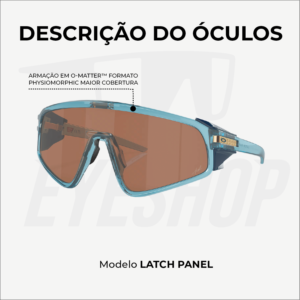 Óculos de Sol Oakley LatchPanel Mbappé Transparent Stonewash