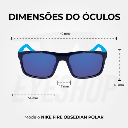 Óculos de Sol Nike Fire FD1818 Obsidian/Polar Blue Flash