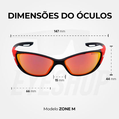 Óculos de Sol Nike Zone M DZ7358 Matte Black Red Mirror