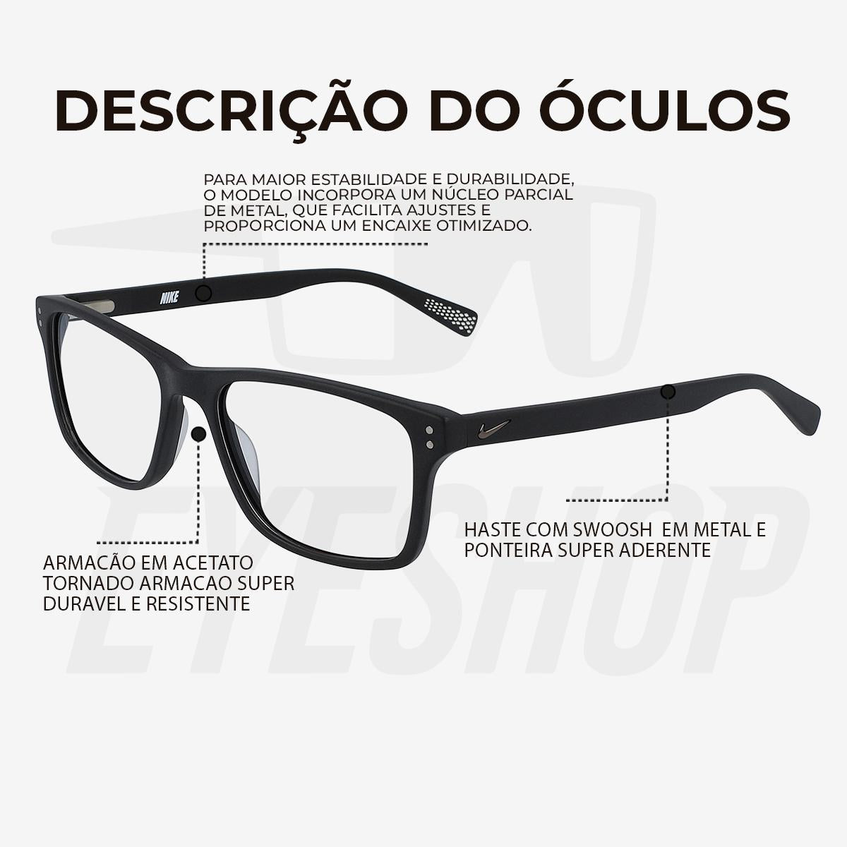 Óculos de Grau Nike 7246 Matte Black