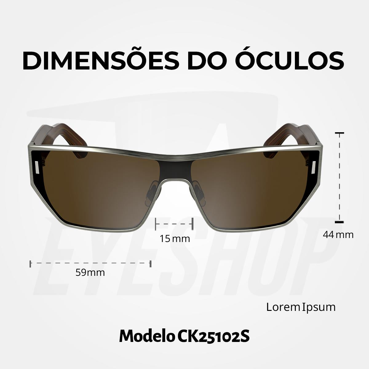 Óculos de Sol Calvin Klein 25102S Matte Light Gun