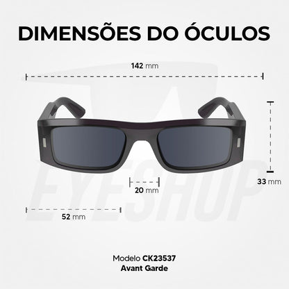 Óculos de Sol Calvin Klein 23537S Gray Green Plain blue