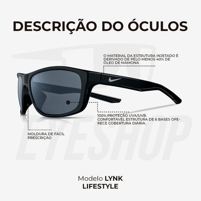 Óculos de Sol Nike Lynk FD1806 Black Dark Grey