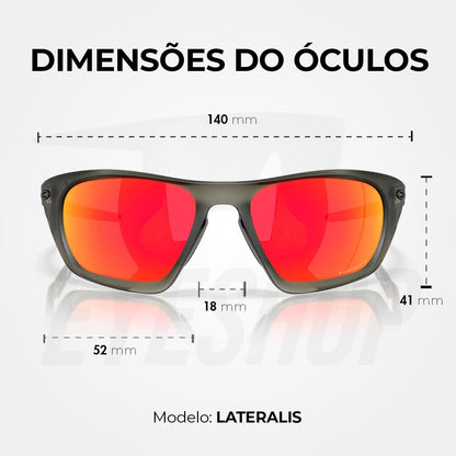 Óculos de Sol Oakley Lateralis Matte Olive Ink Primz Ruby