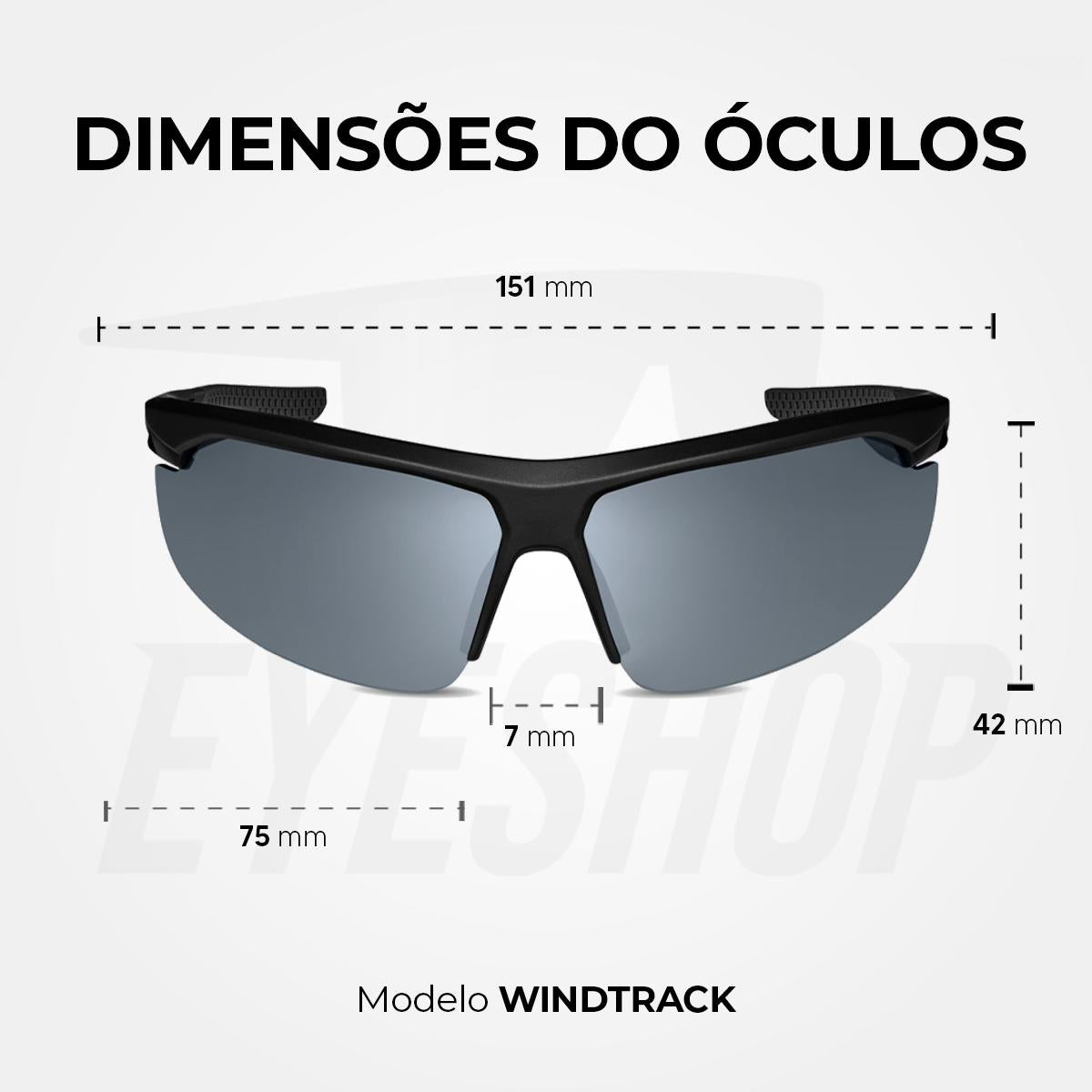 Óculos de Sol Nike Windtrack FV2393 Matte Black Silver Flash