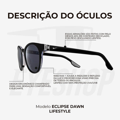 Óculos de Sol Nike Eclipse Dawn EV2046 Black Dark Grey