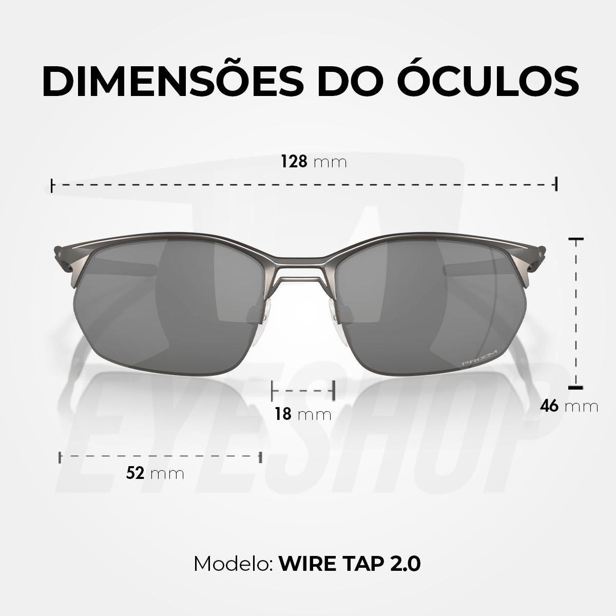 Óculos de Sol Oakley Wiretap 2.0 Matte Gunmetal Prizm Black