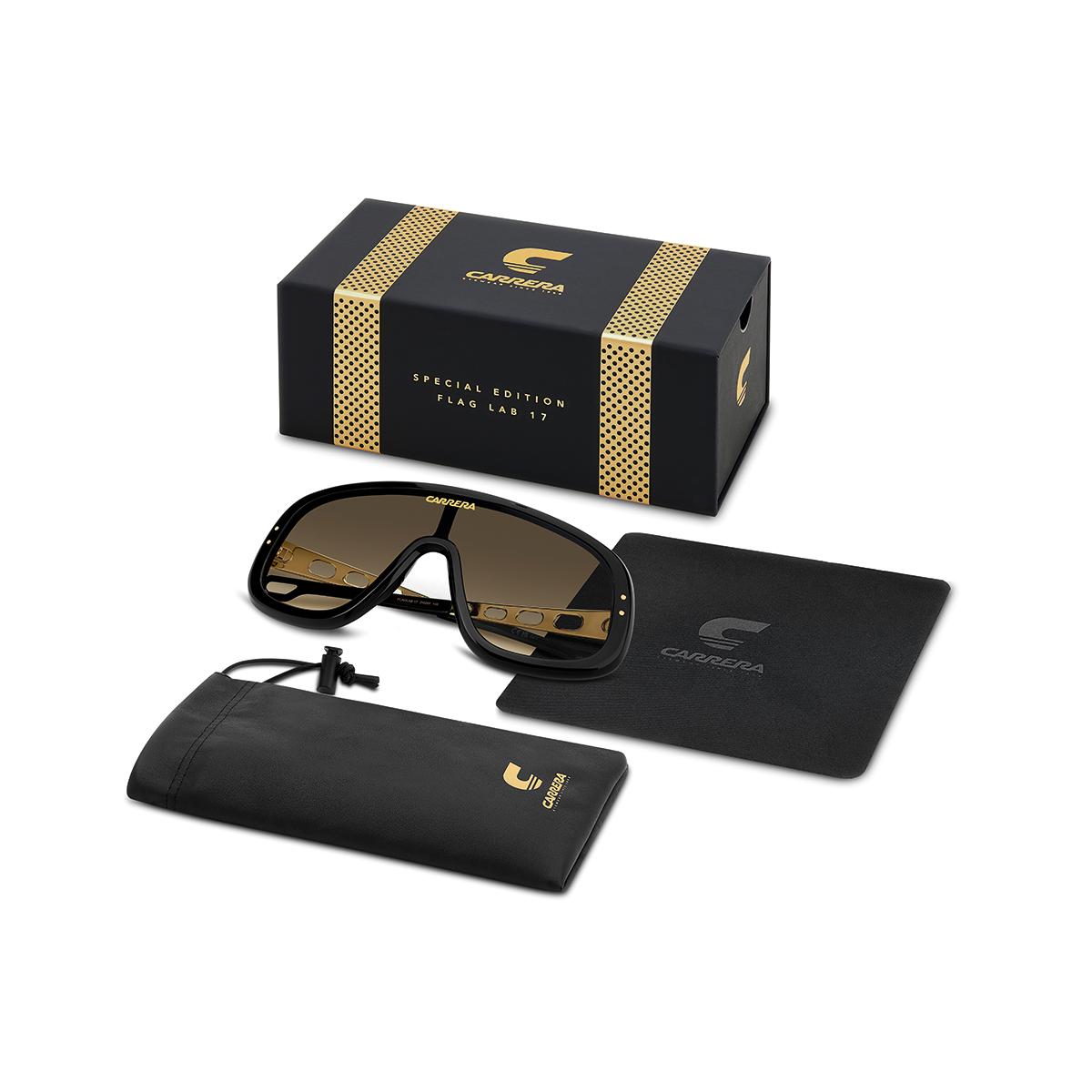 Óculos de Sol Carrera Flaglab 17 Black Gold Dark Brown Gradient