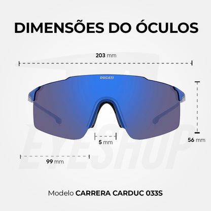 Óculos Sol Carrera Ducati 033S Blue Metalized Blue Sky Mirror