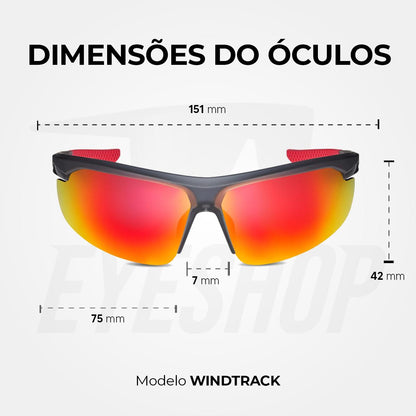 Óculos de Sol Nike Windtrack FV2398 Matte Dark Grey Red