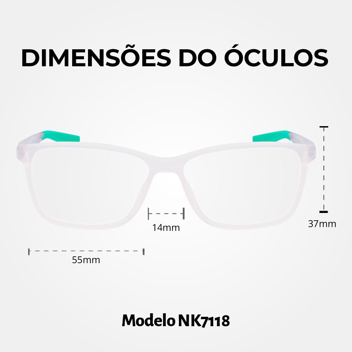 Óculos de Grau Nike 7118 Matte Crystal