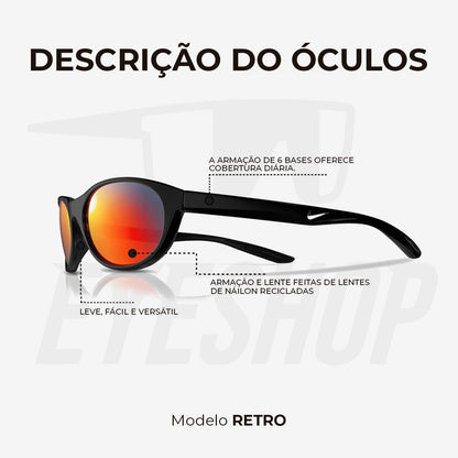 Óculos de Sol Nike Retro M DV6954 Black Red Mirror
