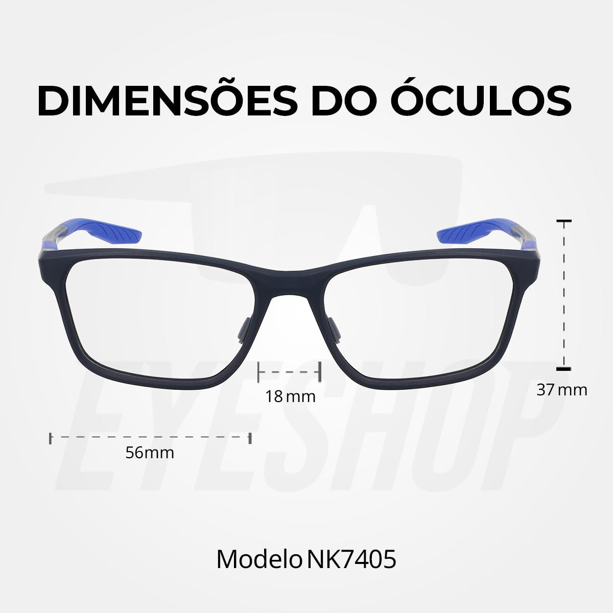 Óculos de Grau Nike 7405 Black
