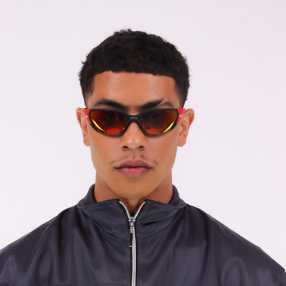Óculos de Sol Nike Zone M DZ7358 Matte Black Red Mirror