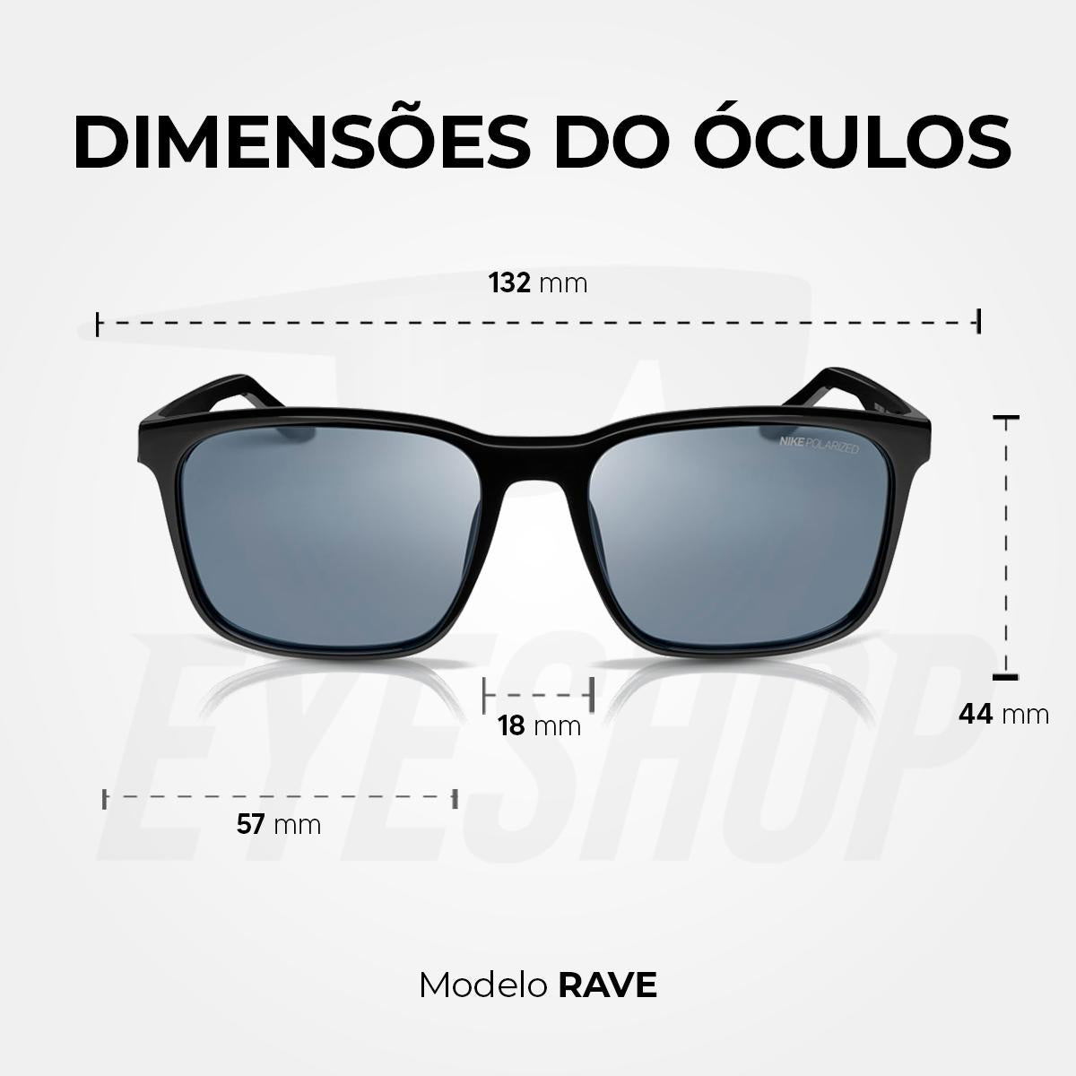 Óculos de Sol Nike Rave FD 1849 Black Polar Silver Polarized