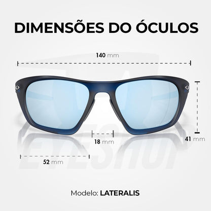 Óculos de Sol Oakley Lateralis Tranparent Blue Polarizado