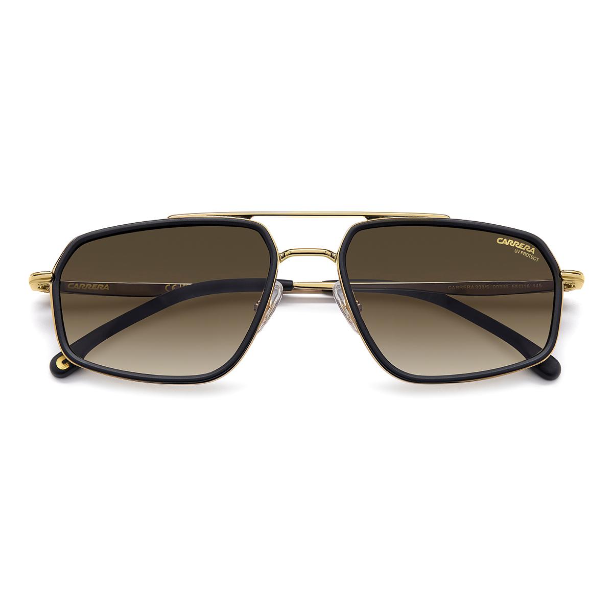 Óculos de Sol Carrera 338S Matte Black Gold Dark Brown Gradient