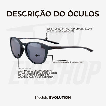 Óculos de Sol Nike Evolution DZ7360 Matte Dark Grey Silver Flash