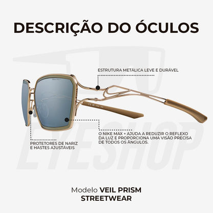 Óculos de Sol Nike Veil Prism EV24049 Gold Silver Mirror