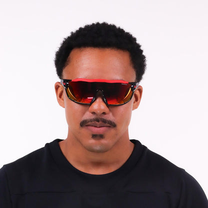 Óculos de Sol Nike Show X Rush DZ7370 Black Red Mirror