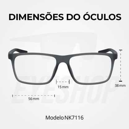 Óculos de Grau Nike 7116 Matte Dark Grey/Black