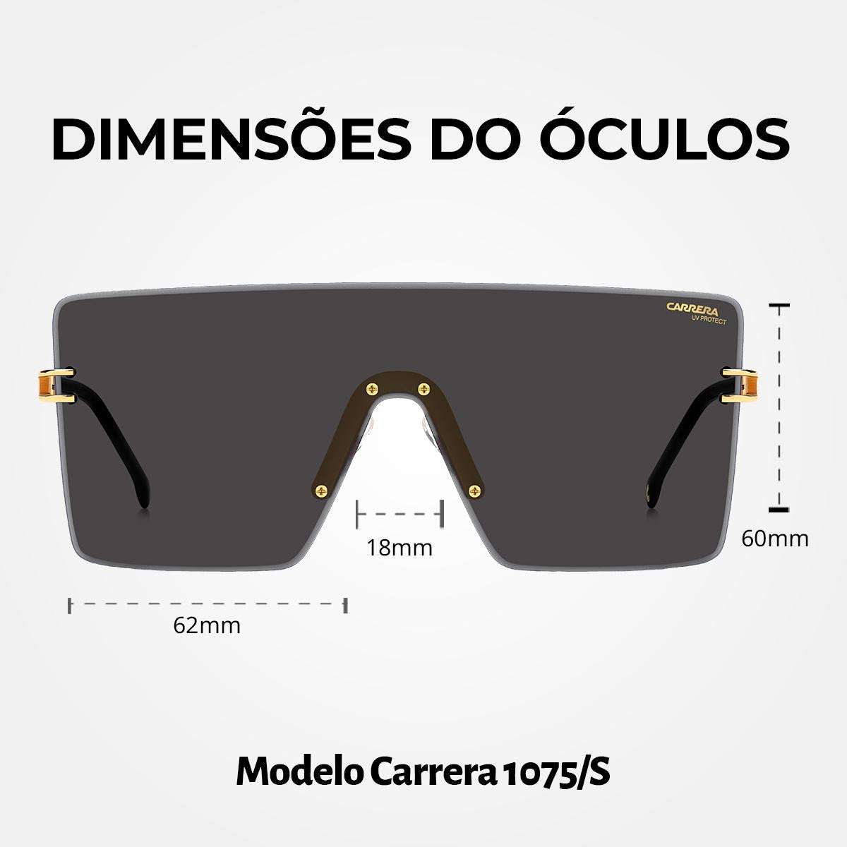 Óculos de Sol Carrera 1075S Gold Black
