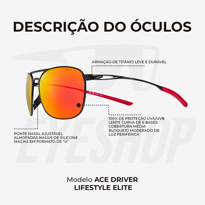 Óculos de Sol Nike Ace Driver EV24008 Satin Black Red Mirror