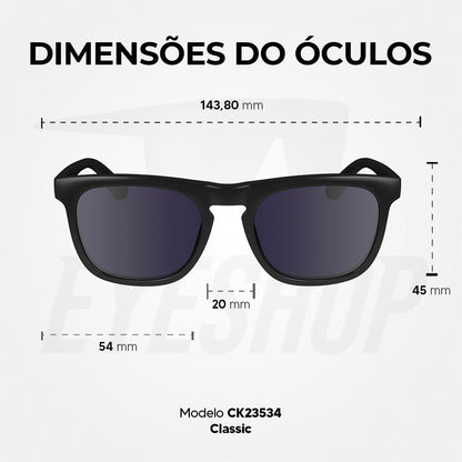 Óculos de Sol Calvin Klein 23534S Black Solid Blue