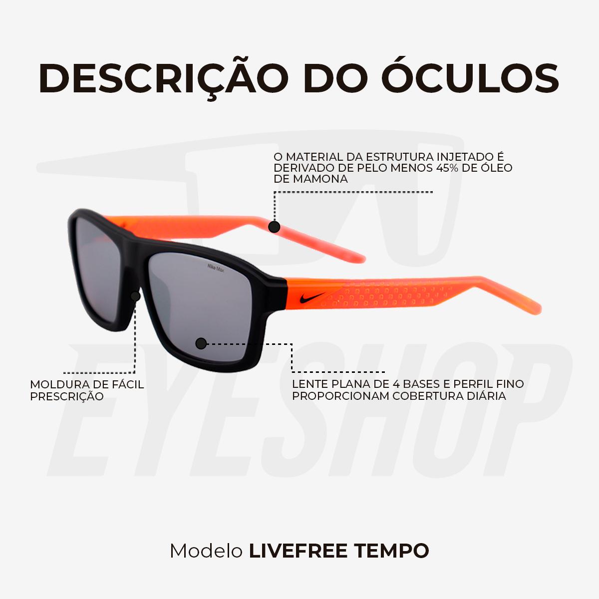 Óculos de Sol Nike Livefree Tempo EV24044 Matte Black Chrome