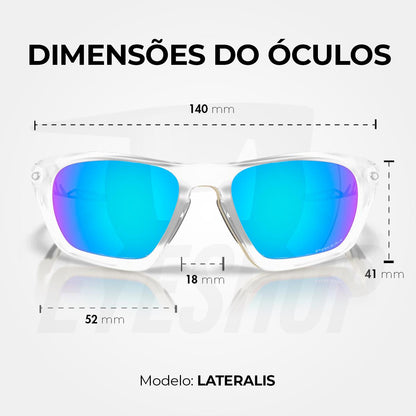 Óculos de Sol Oakley Lateralis Matte Clear Prizm Sapphire