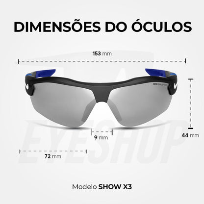 Óculos de Sol Nike Show X3 DJ2036 Black Grey Silver Flash