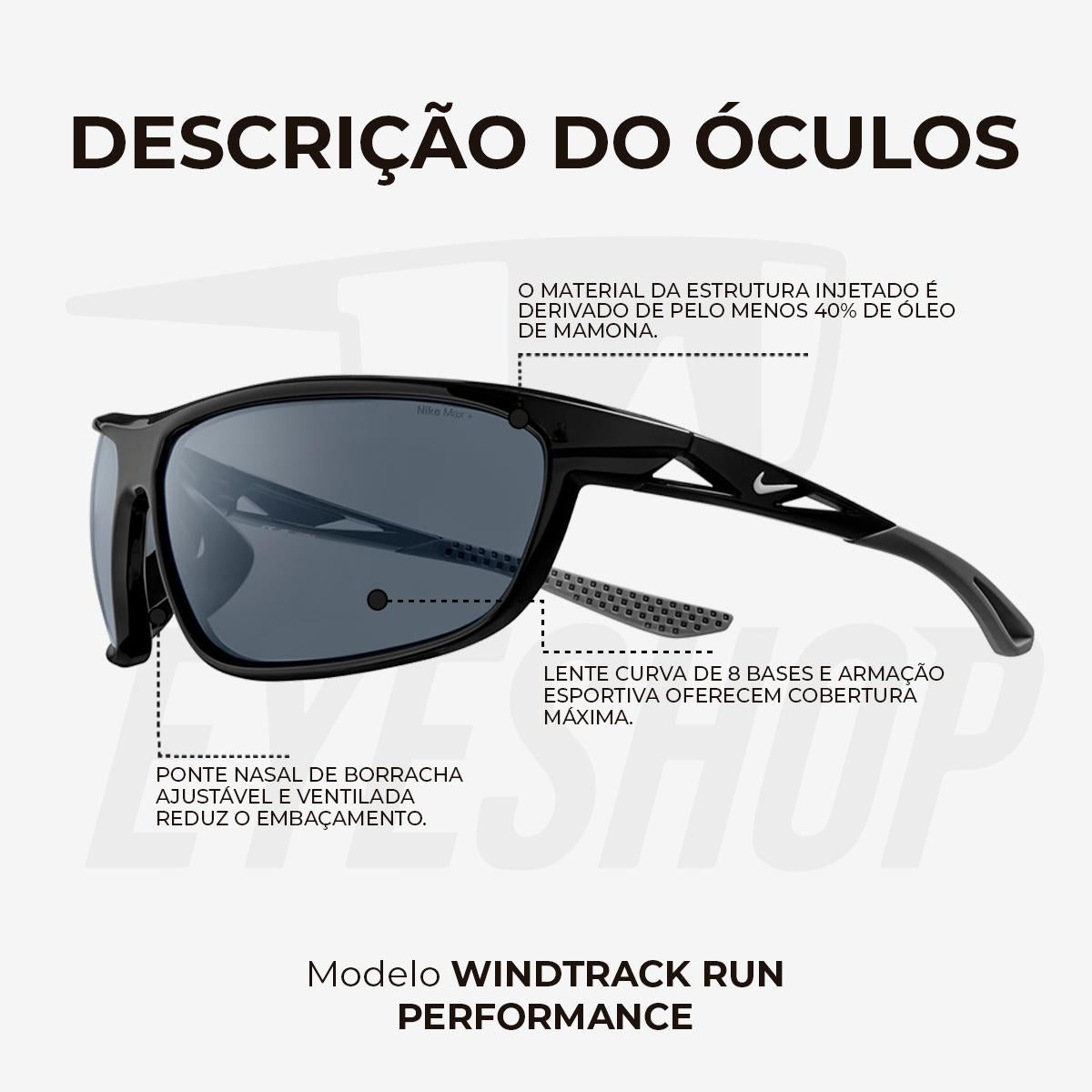 Óculos de Sol Nike Windtrack Run EV24003 Black