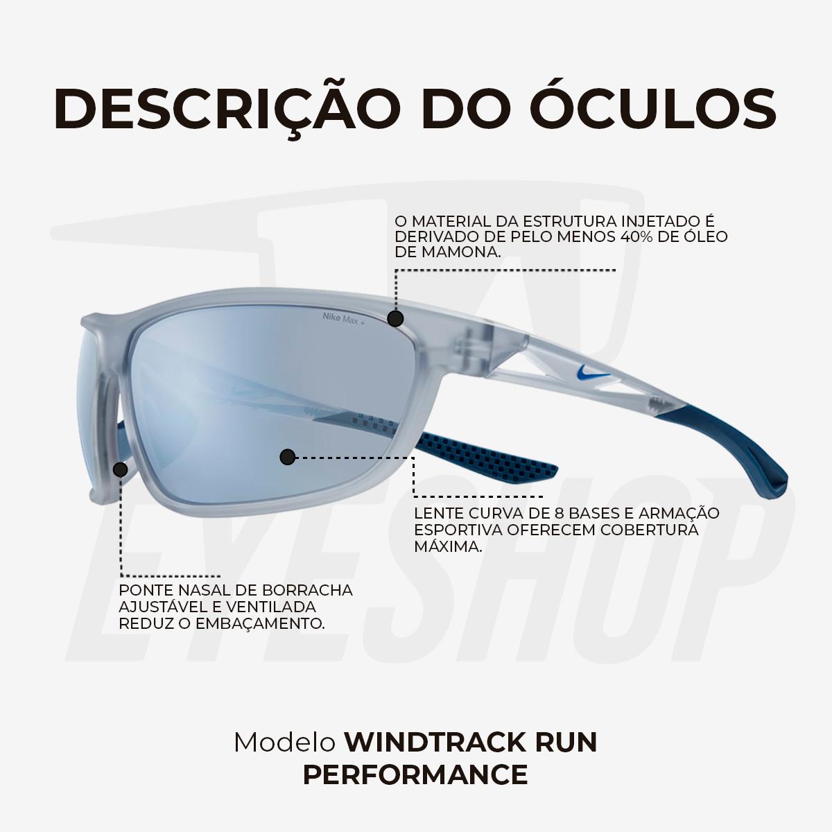 Óculos de Sol Nike Windtrack Run EV24003 Matte Slate Silver Flash