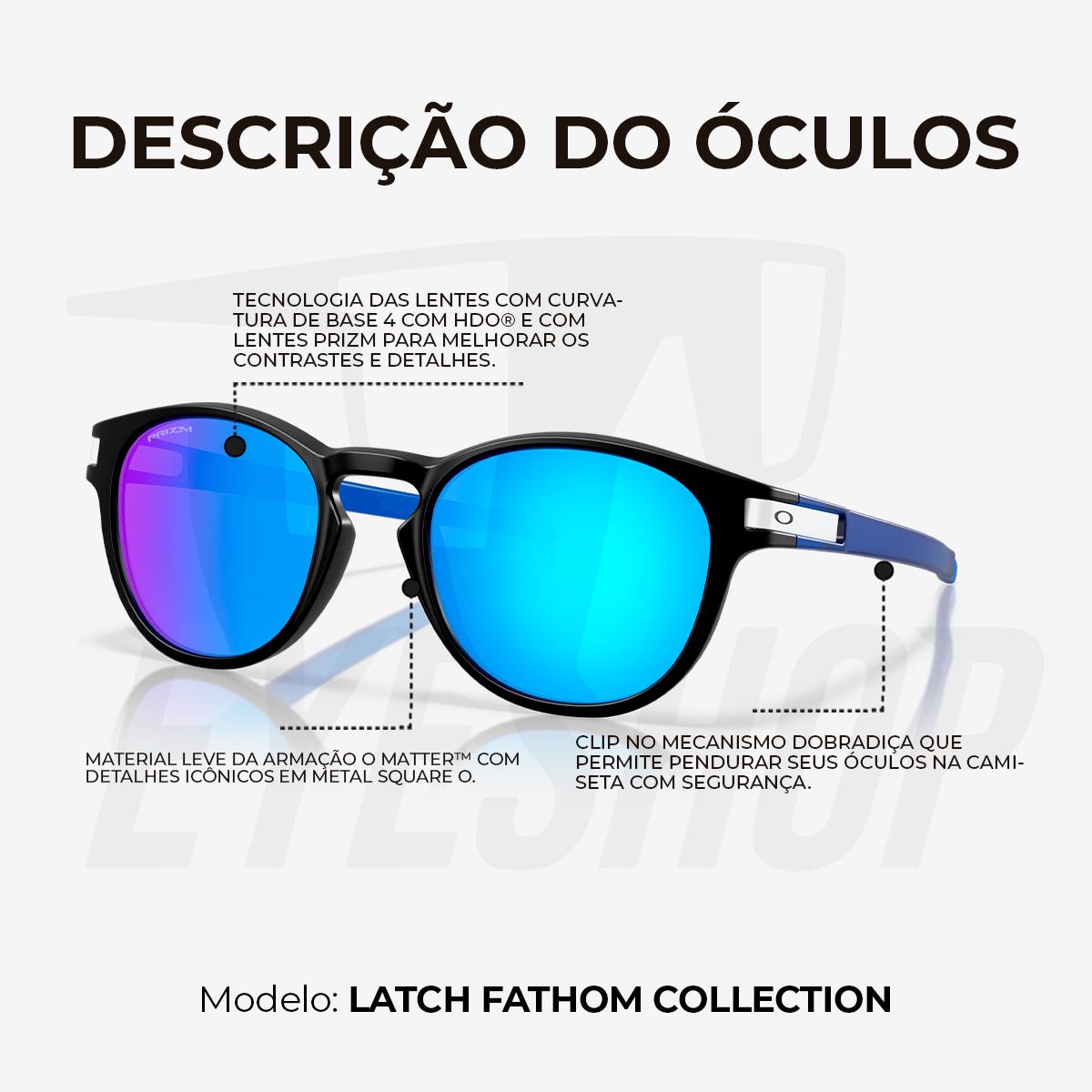Óculos De Sol Oakley Latch Matte Black Prizm Sapphire Fantom Collection
