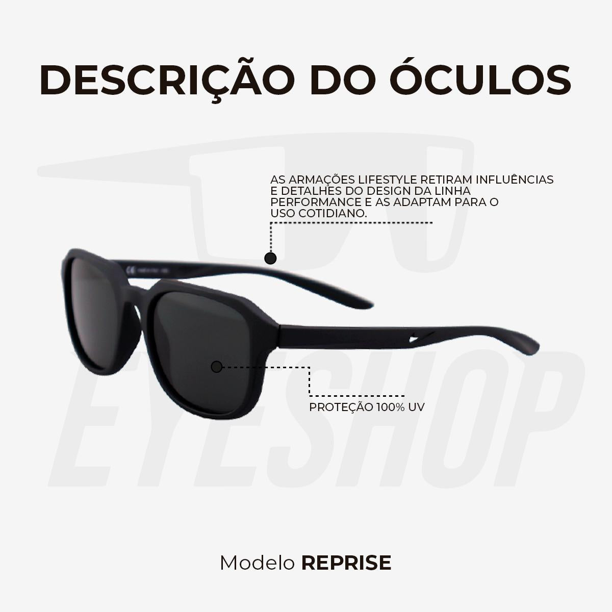 Óculos de Sol Nike Reprise DV6957 Black Dark Grey