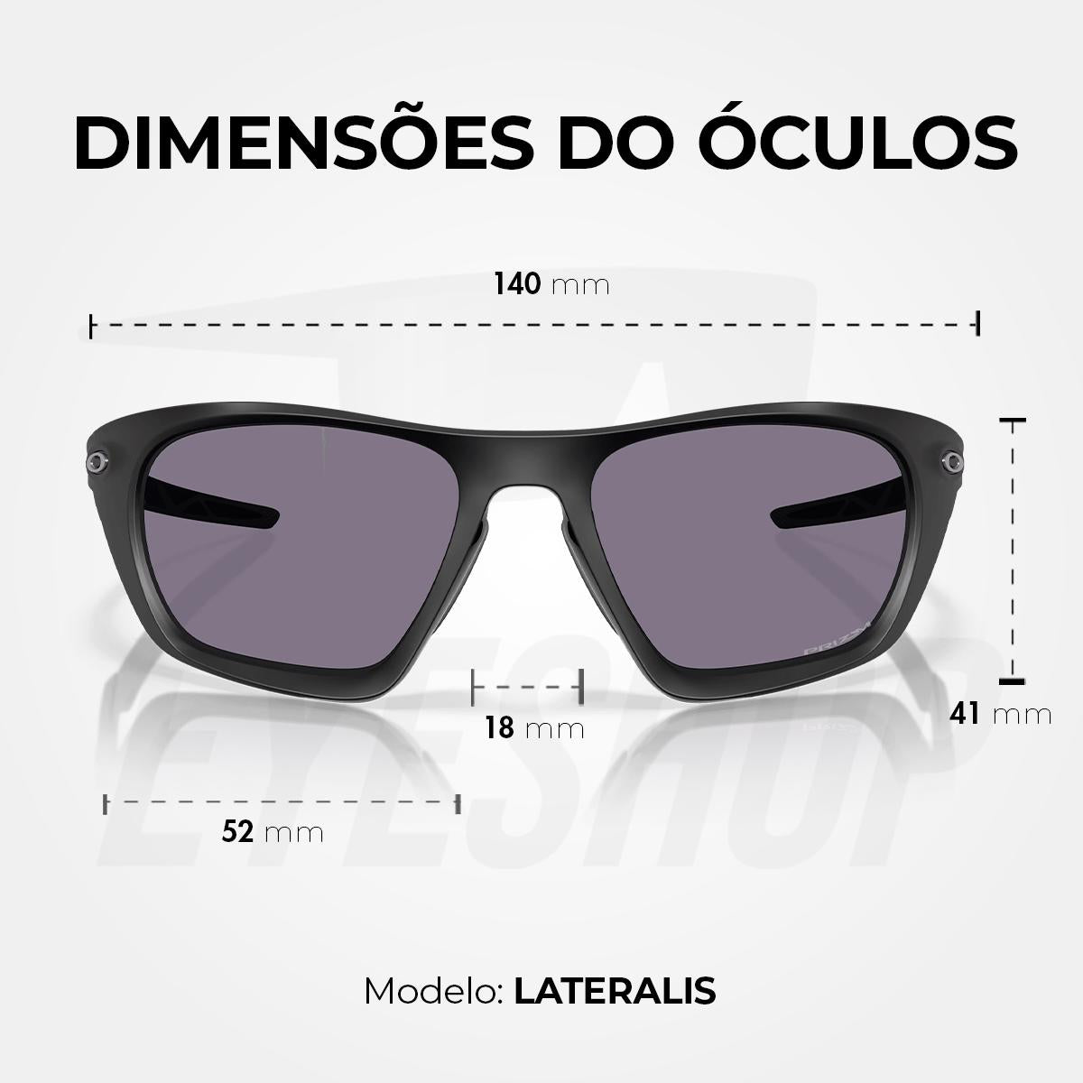 Óculos de Sol Oakley Lateralis Matte Black Ink Prizm Grey