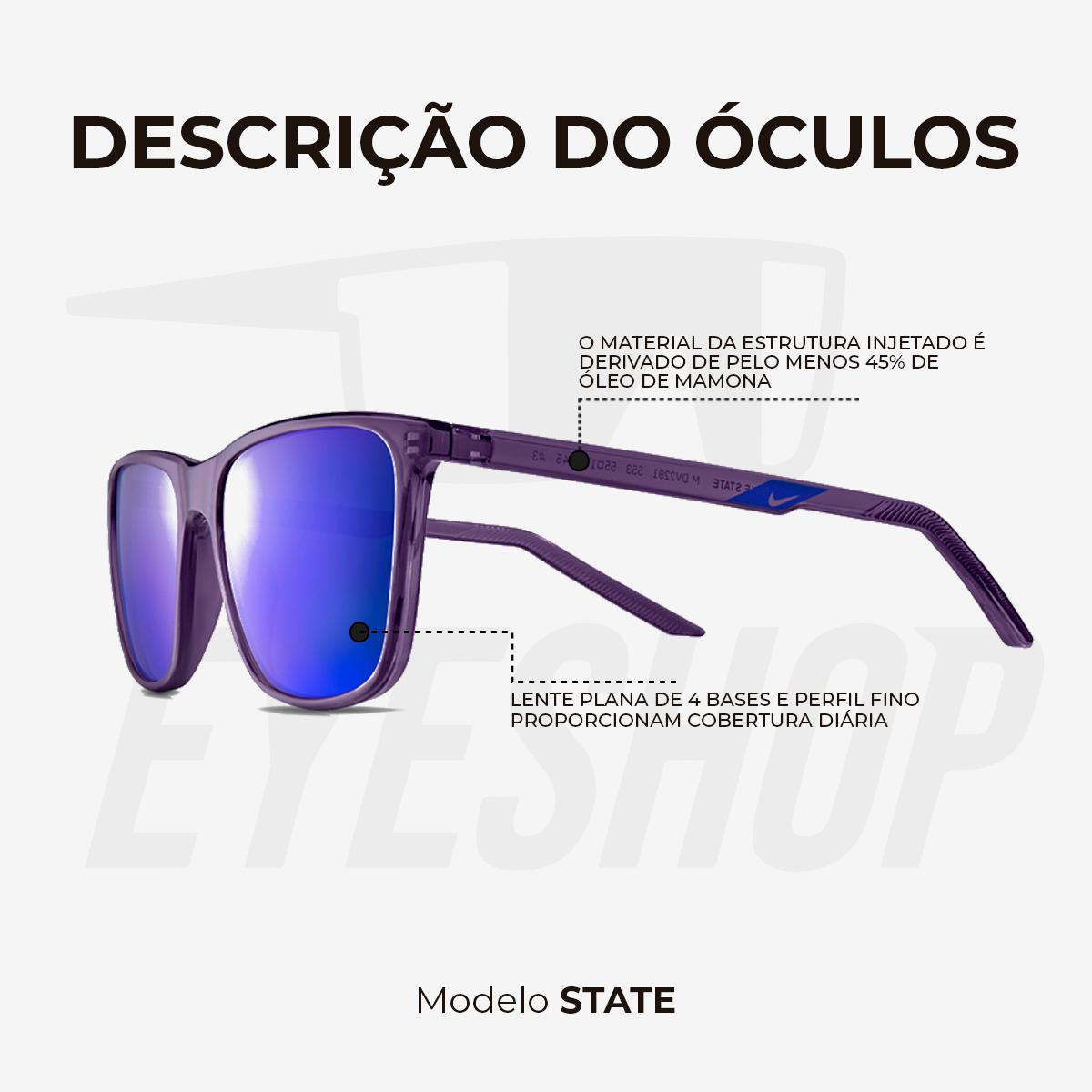 Óculos de Sol Nike State DV2291 Clear Purple Purple