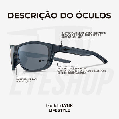 Óculos de Sol Nike Lynk FD1806 Dark Grey Silver Flash
