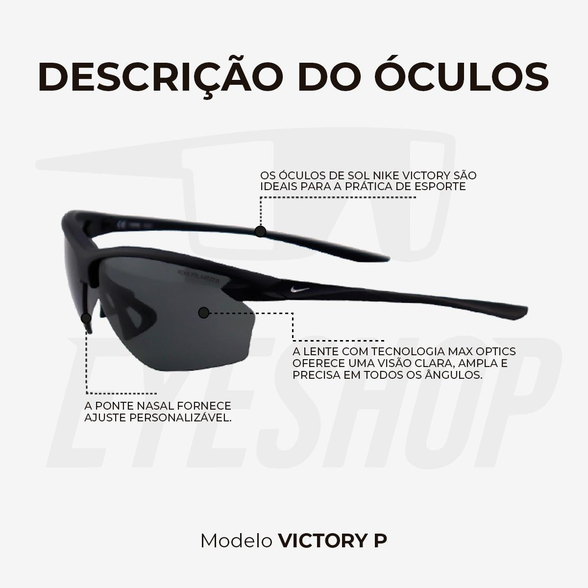 Óculos de Sol Nike Victory DV2146 Matte Black Polar Grey Polarized