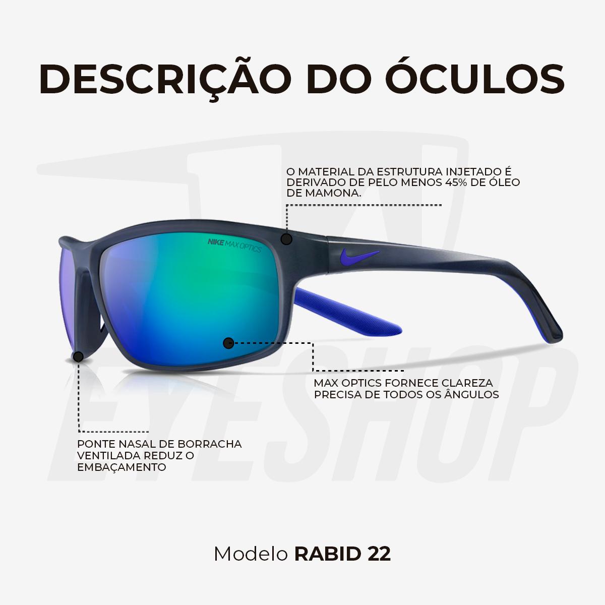 Óculos de Sol Nike Rabid 22 M DV2153 Matte Dark Grey Blue Mirror
