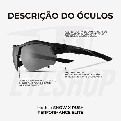 Óculos de Sol Nike Show X3 DJ2036 Black Dark Grey