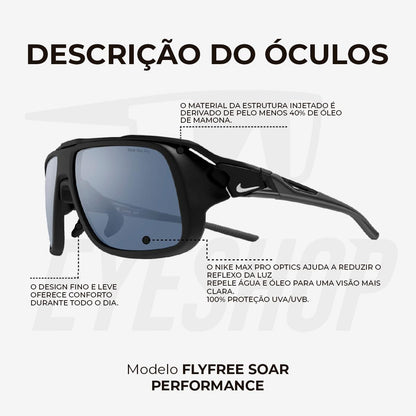 Óculos de Sol Nike Flyfree Soar EV24001 Matte Black Dark Gray