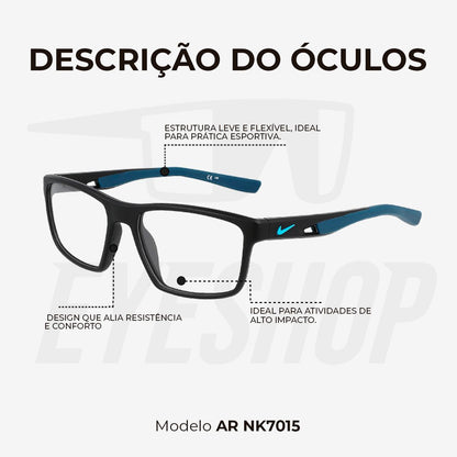 Óculos de Grau Nike 7015 Matte Black Space Blue
