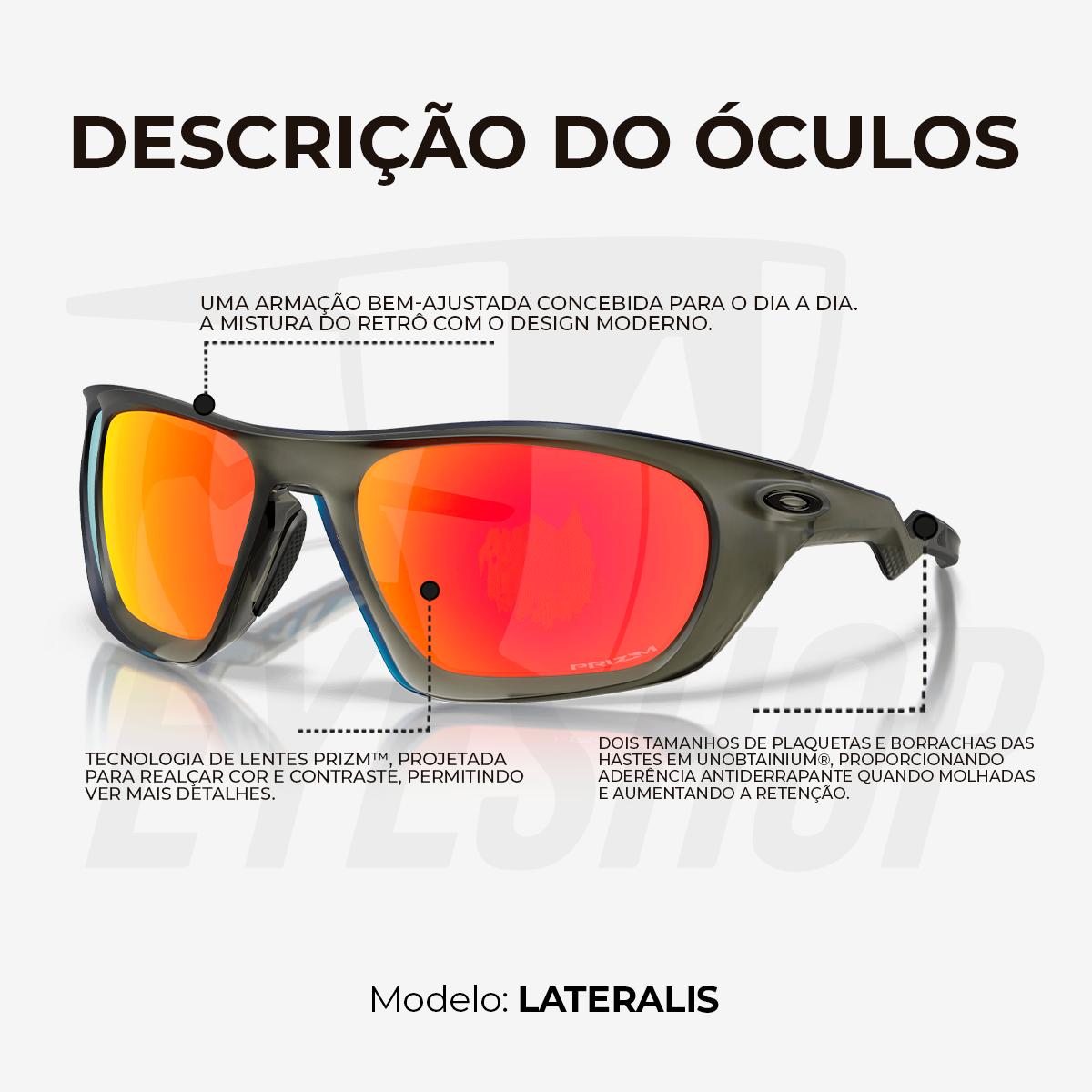 Óculos de Sol Oakley Lateralis Matte Olive Ink Primz Ruby