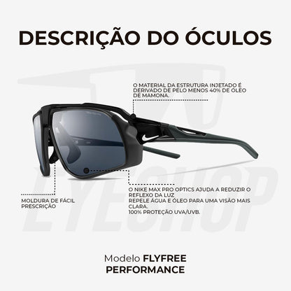 Óculos de Sol Nike Flyfree FV2387 Black Silver Flash