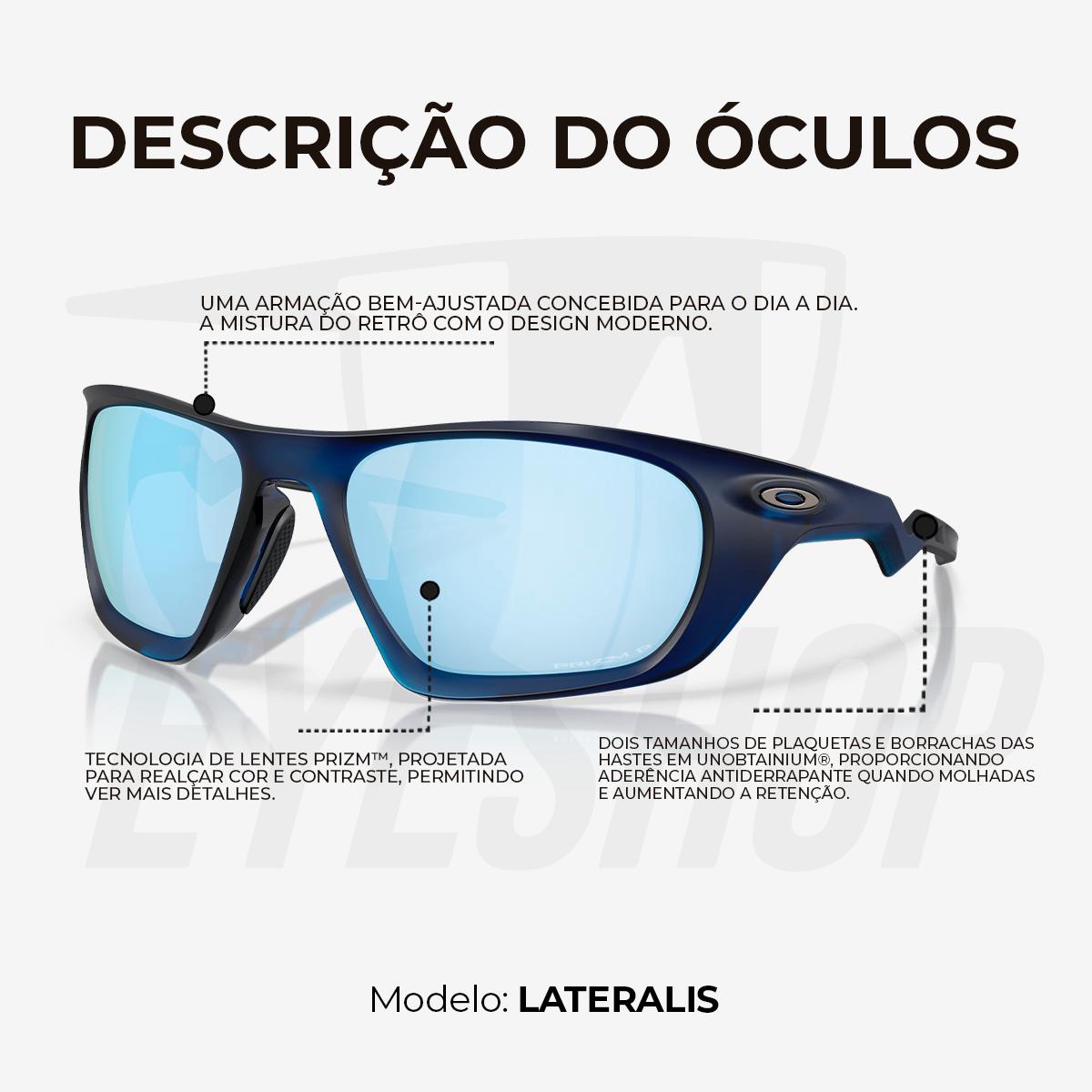 Óculos de Sol Oakley Lateralis Tranparent Blue Polarizado