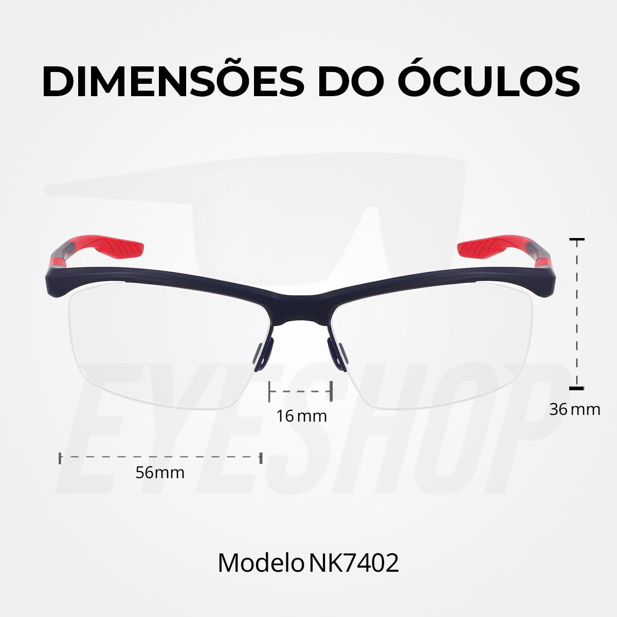 Óculos de Grau Nike 7402 Black