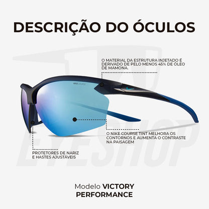 Óculos de Sol Nike Victory DV2144 Matte Obsidian Blue Mirror