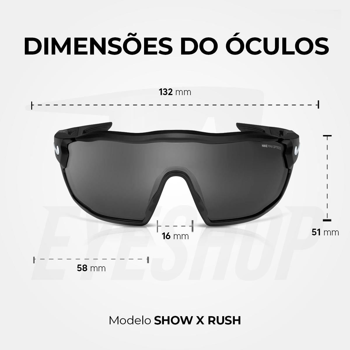Óculos de Sol Nike Show Rush DZ7368 Anthracite Silver Flash
